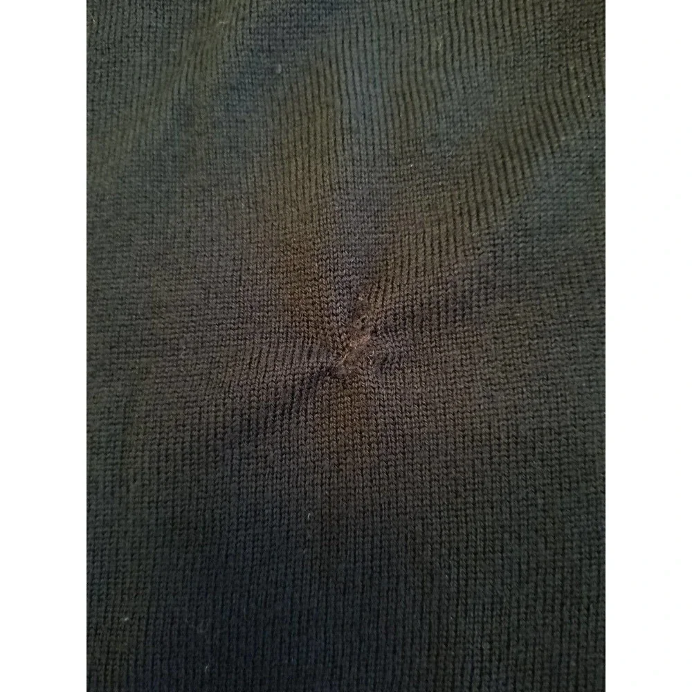 Belford 100% Extra Fine Merino Wool V-neck Long Sleeve Black Sweater Men's Sz L